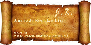 Janisch Konstantin névjegykártya